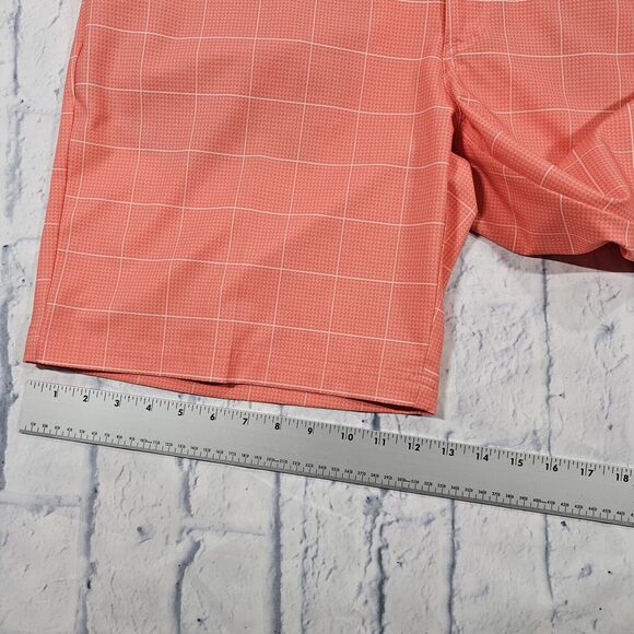 Pro Tour Shorts MENS SIZE 38 Cool Play Plaid Flat Front Golf Pink - Picture 3 of 10